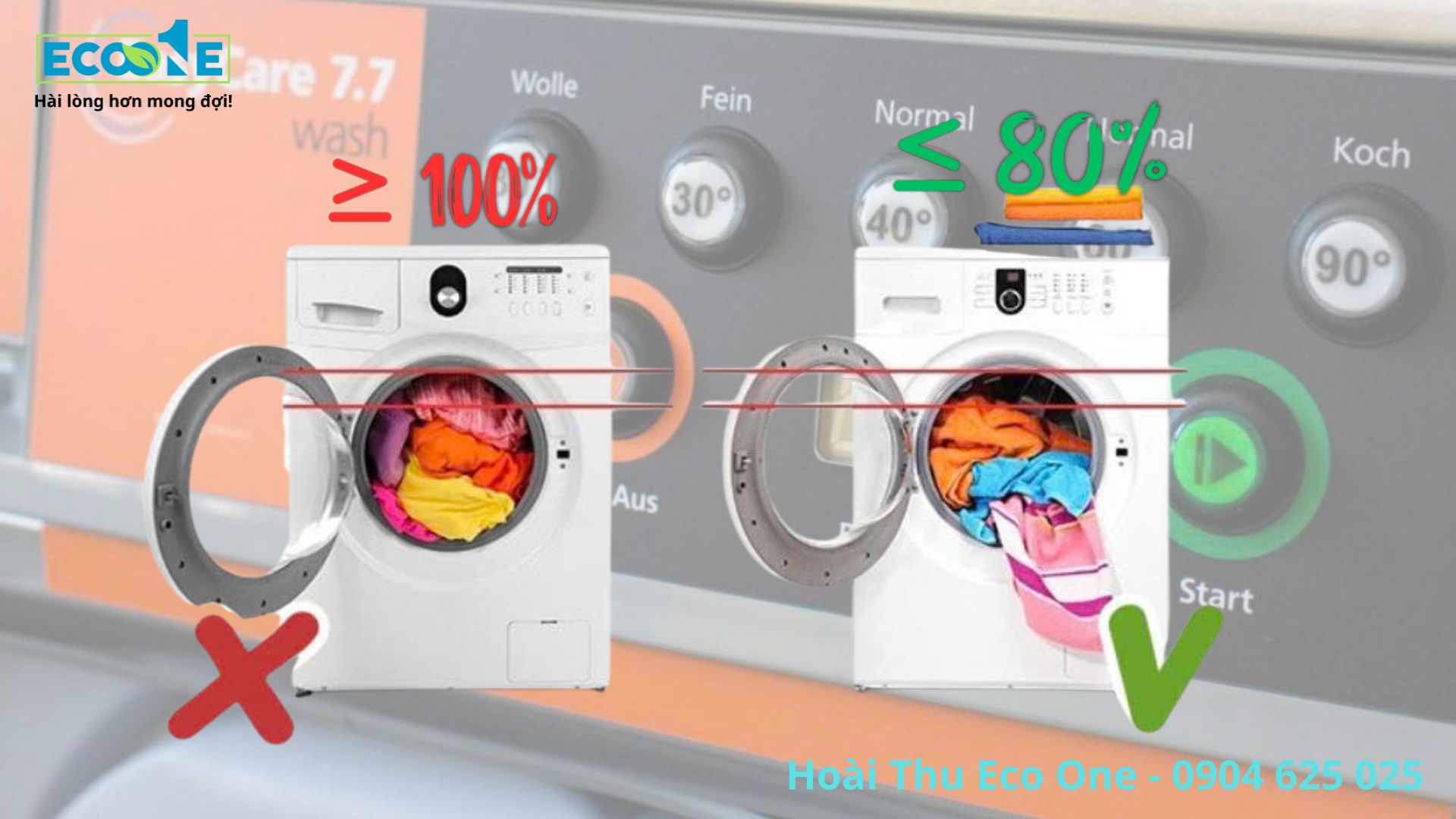 Kiểm soát tải trọng máy giặt ở mức phù hợp Kiểm soát tải trọng máy giặt ở mức phù hợp